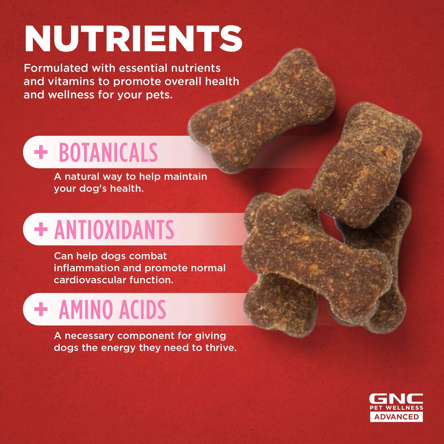 GNC Pets Advanced Dog Supplements, Cardiovascular Support & Heart Health Chews for Dogs, Soft Pet Supplement Made in USA, Cardio Vitamins & Easy to Chew Canine Essentials, 90 Count