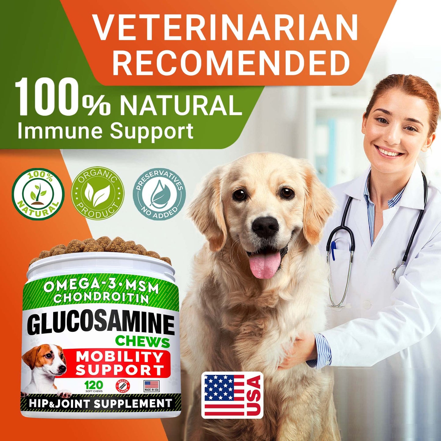 Advanced Allergy & Itch Relief + Glucosamine Dogs Bundle - Skin & Coat Health - Fish Oil Omega 3 & Probiotics + Chondroitin, MSM - Anti-Itch & Hot Spots + Hip & Joint Care - 240 ct - Made in USA