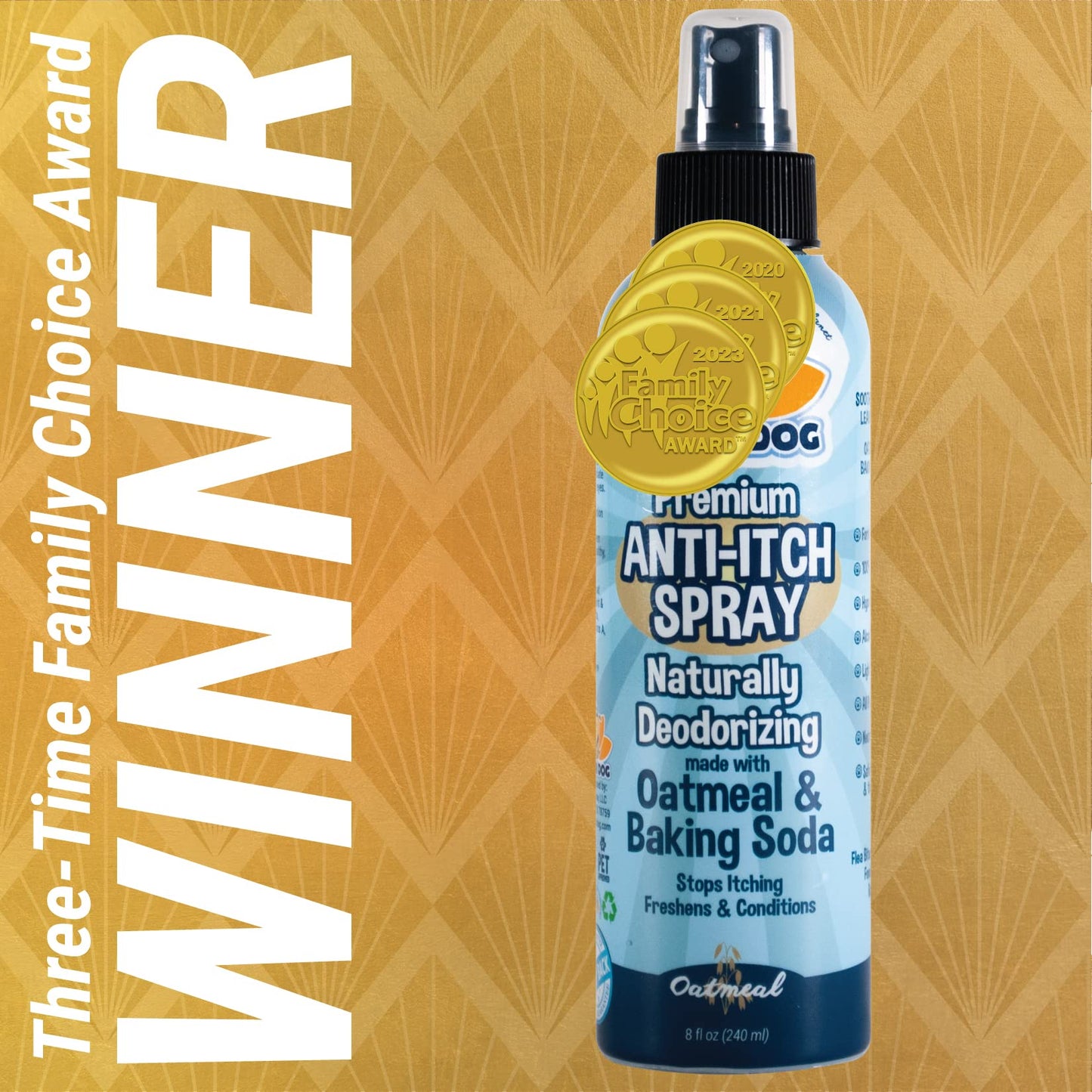 Bodhi Dog Itch Relief Spray - Natural Relief for Dry, Itchy, Allergic, or Bug-Bitten Skin - Safe for Dogs & Cats - Soothing Oatmeal Formula - Made in USA (Oatmeal, 8 Fl Oz)
