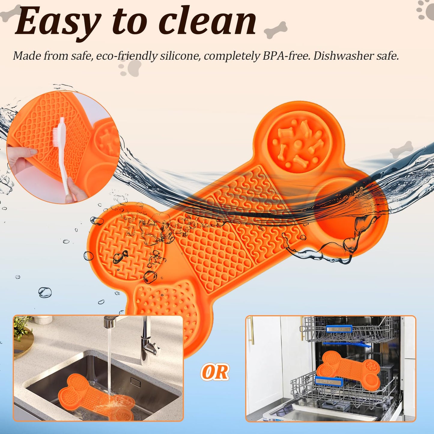 Silicone Slow Feeder Bowl, Lick Mat with Suction Cups for Dog Cat, Snuffle Feeding Mat for Dry and Wet Food, Interactive Sniff Mat for Bored Puppy Anxiety Relief, Blue