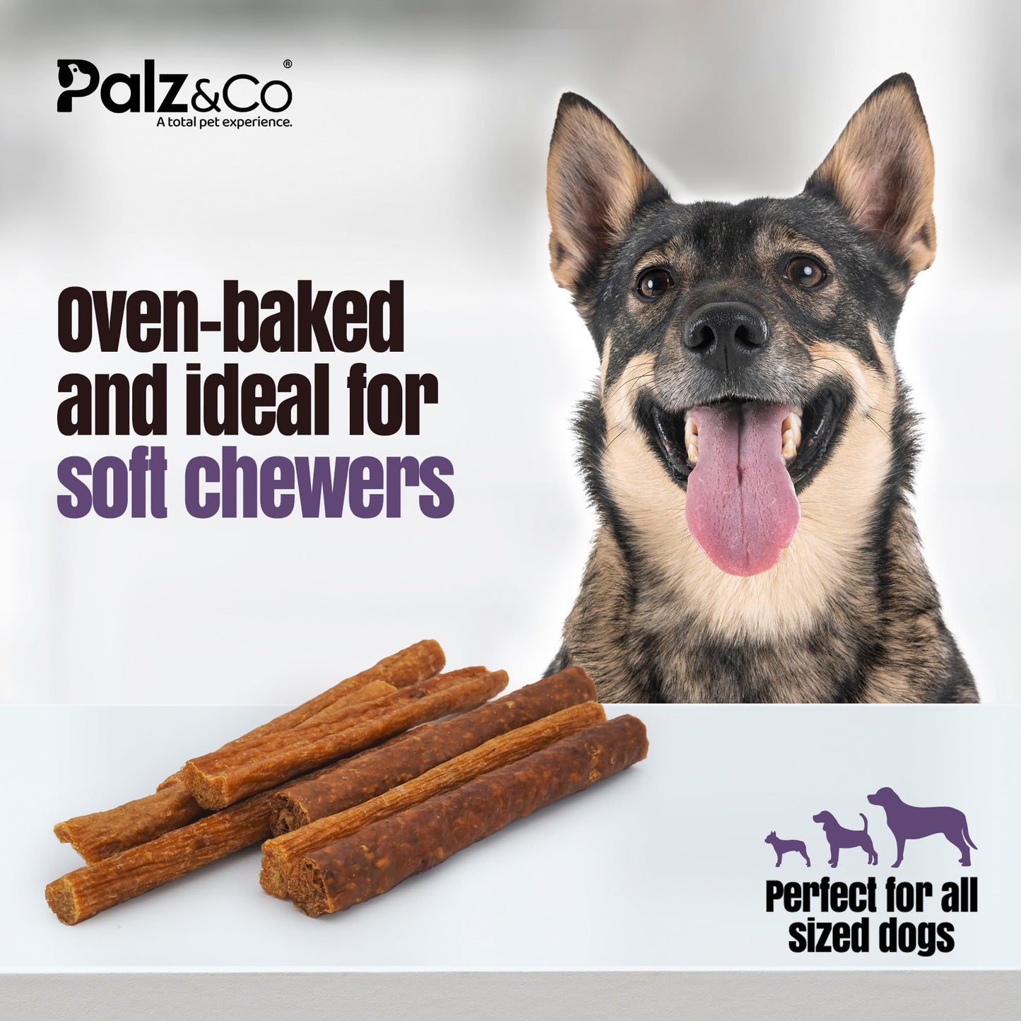 Rabbitdog Rabbit Sausage Dog Treats - 8 Pack of 100% Natural Single Ingredient Chews, Grain Free, High Protein, Soft & Chewy Texture