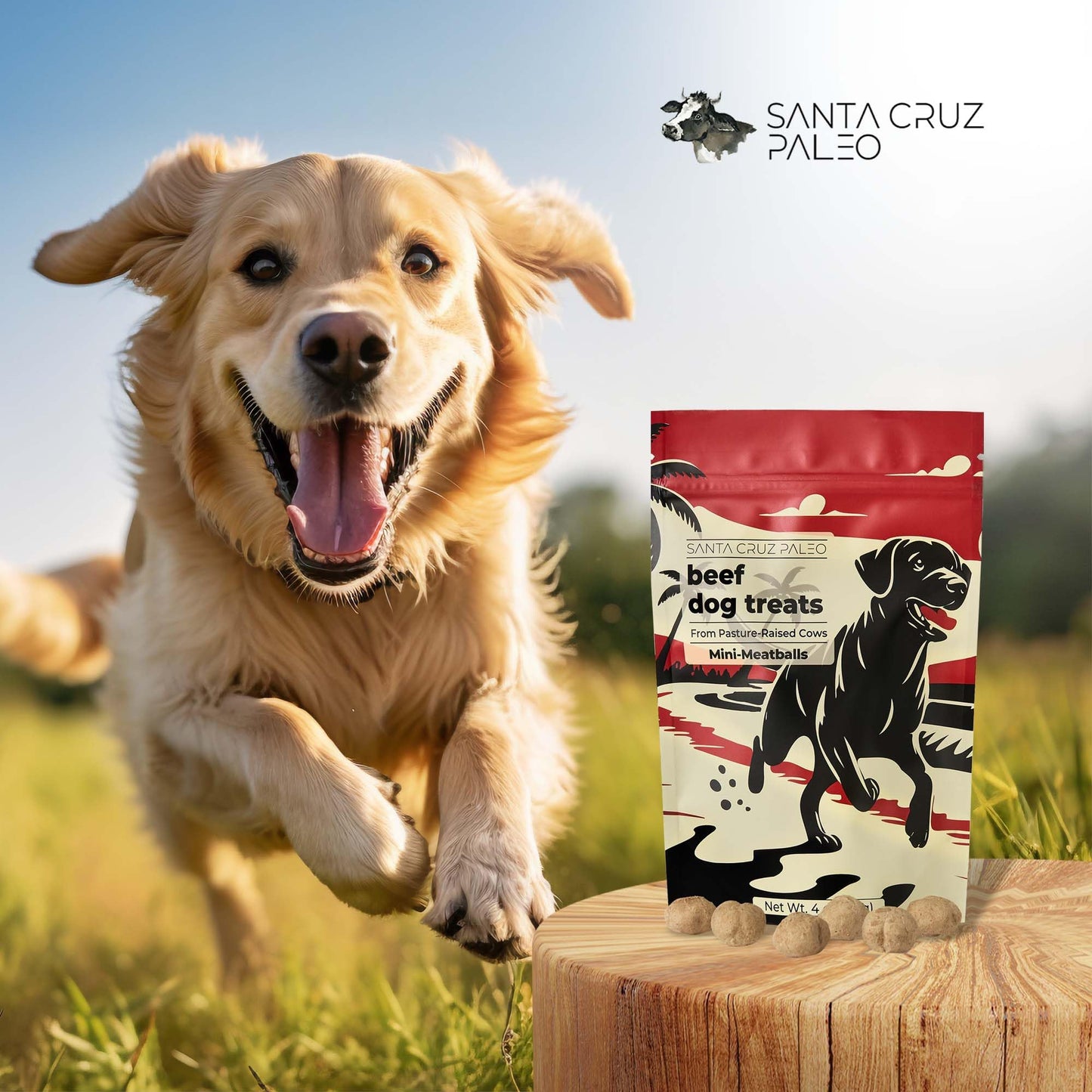 Santa Cruz Paleo Dog Treats, 4 oz Bag, Beef Liver Treats for Dogs with Beef Heart, Vitamin E, Healthy Mini Meatball Dog Training Treats or Food Topper Made with 100% Pasture Raised Beef, High Protein