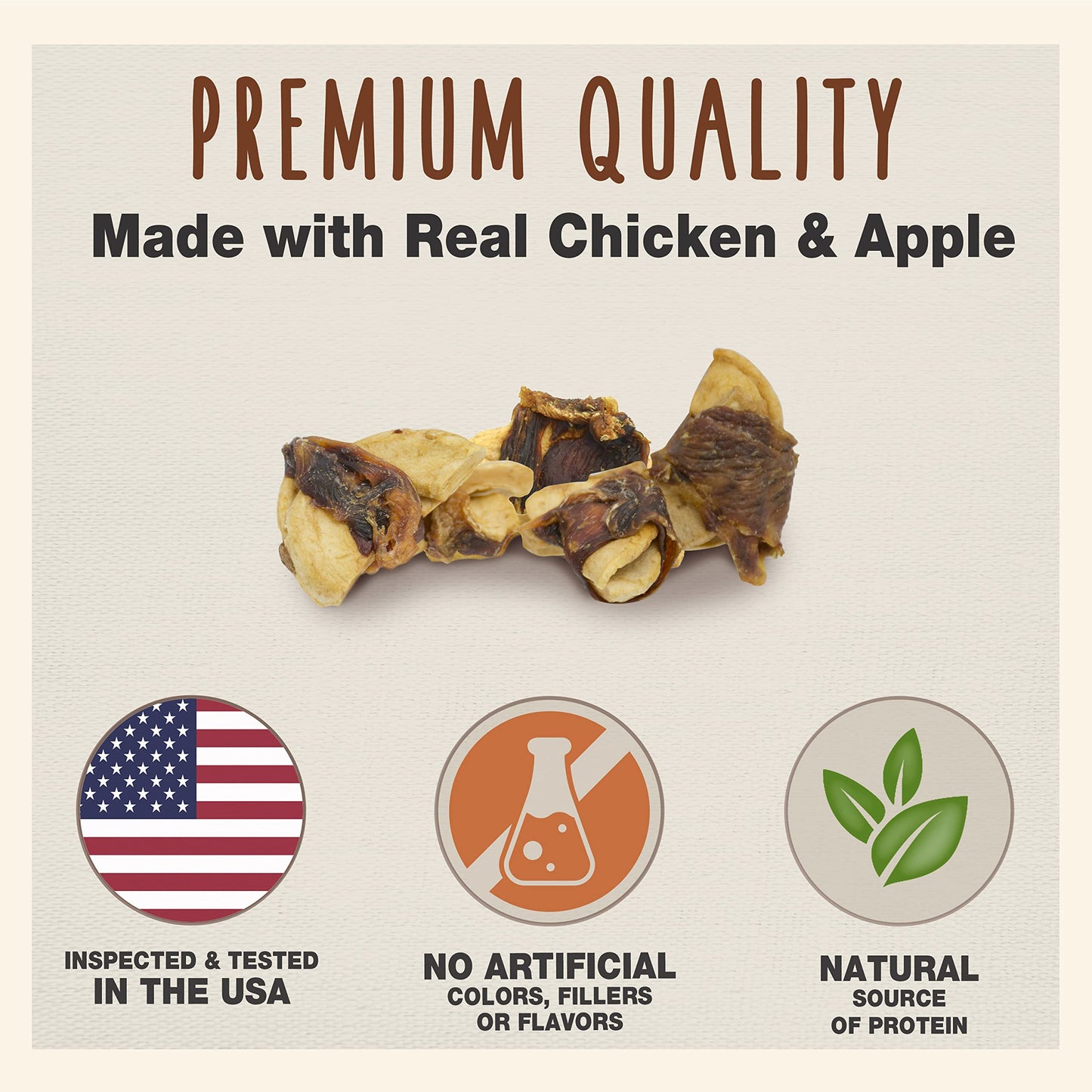 Cadet Gourmet Chicken & Apple Wrapped Dog Treats Wraps - Healthy & Natural Chicken & Apple Dog Training Treats for Small & Large Dogs - Inspected & Tested in USA (28 oz.)