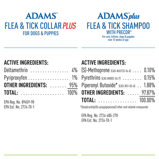 Adams Plus Flea Collar + Shampoo Bundle