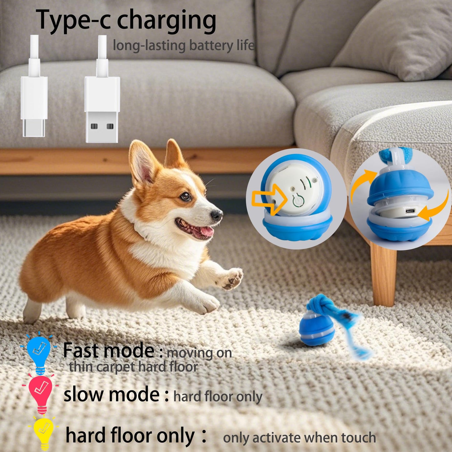 Fuzzwoof No-Stuffing Bunny Squeaky Dog Toy for Aggressive Chewers, Tear-Resistant Plush Puppy Teething Toy to Keep Them Busy, Tough Interactive Tug of War & Dental Chew for Small Medium Large Dogs