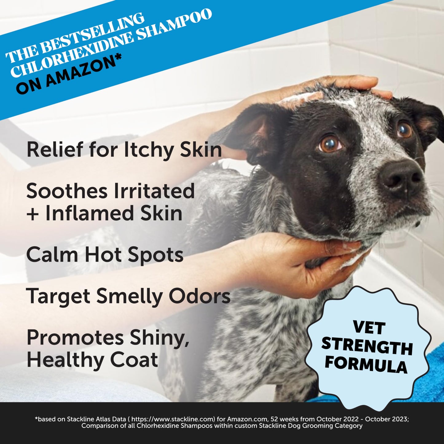 Chlorhexidine Shampoo + Restore + Soothe Hot Spot Spray Essential Skin Care Bundle - Seasonal Itch Relief for Allergies, Soothes Itching with Aloe and Microsilver