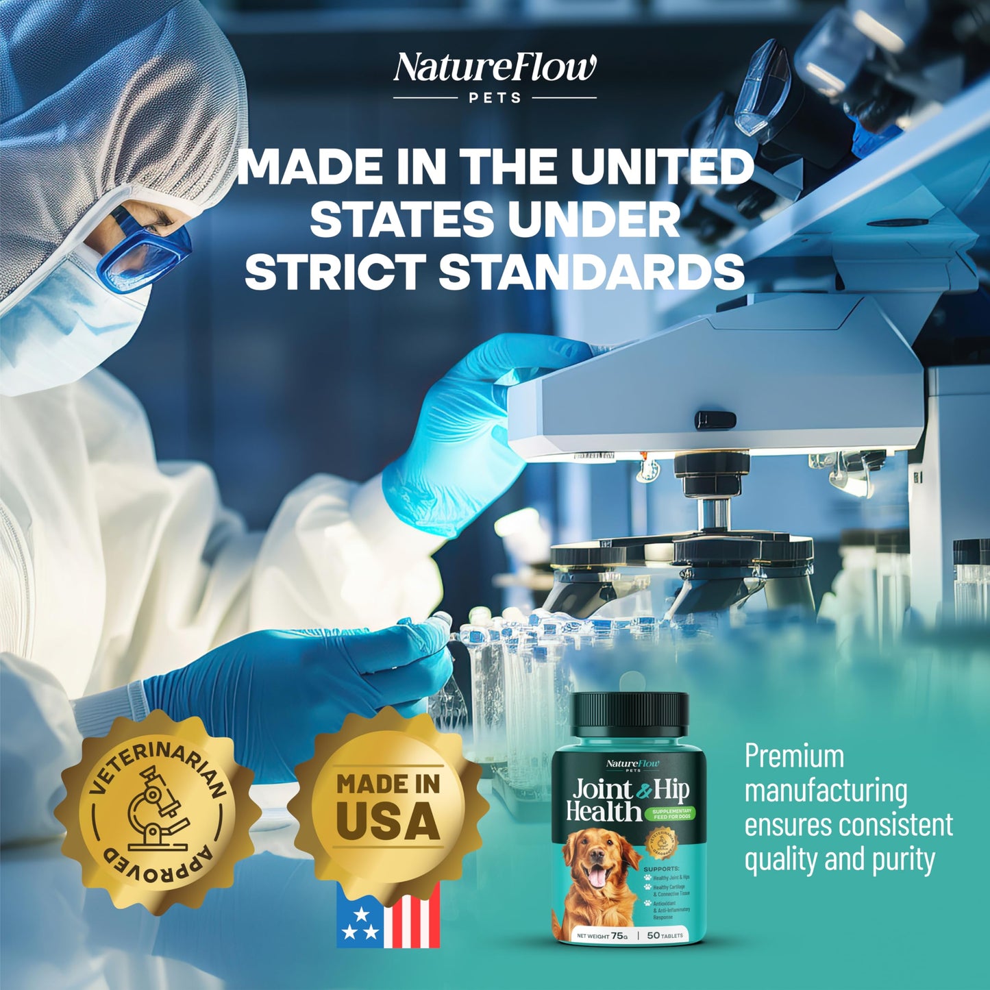 Hip and Joint Supplement for Dogs 50ct, Power of Nature Made in USA, Up to 100 Days Unique Formula: Green-Lipped Mussel, Glucosamine, Chrondroitin, MSM, Devils Claw, All Breeds (Small and Large Breed)