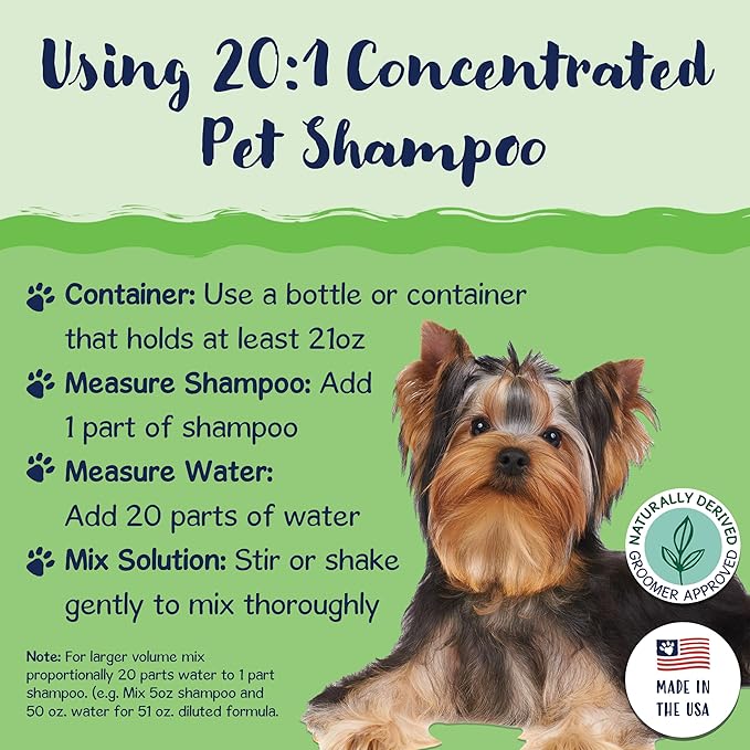 Bobbi Panter Dog Shampoo - Made in USA - All Natural Formula for Heavy Duty Deodorizing & Degreasing - Concentrated 25:1 for Professional Groomers - Fresh Clean Scent, 1 Gallon (Case of 4)