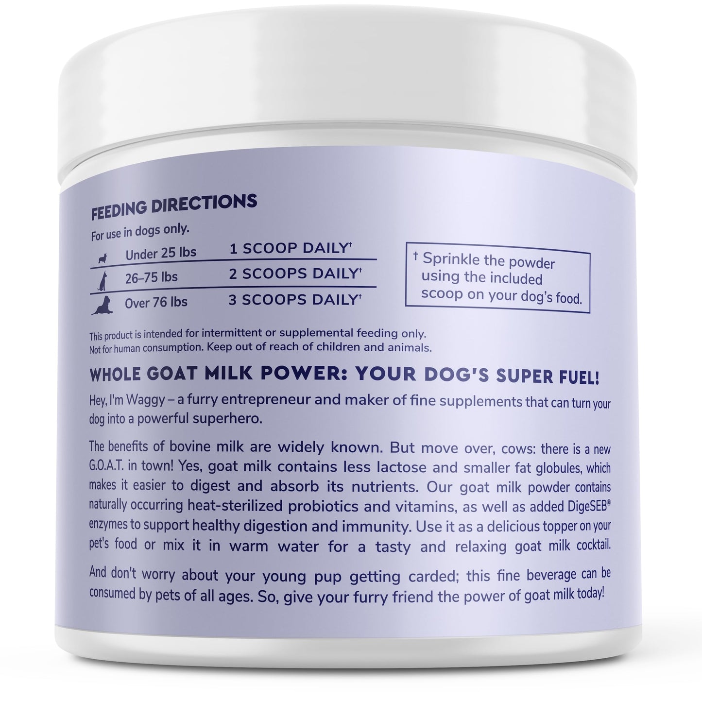 Premium Goat Milk Powder for Dogs – Supports Digestion, Immune Health & Allergies – Goat’s Milk with Probiotics for All Ages, Sizes & Breeds – 8.25 oz