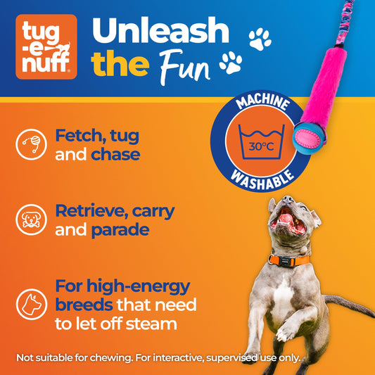 Tug-E-Nuff - Fauxtastic PowerBall Bungee | Durable Bungee Tug Toy for Dogs | Ideal for Interactive Dog Training and Dogs of All Ages | Made of Durable Faux Fur | 63cm (25 inches) in Length