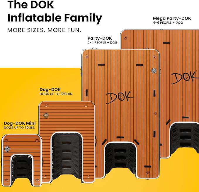 DOK Dog-DOK Mini Inflatable Dock Platform: Safe & Easy Water Access for Dogs Up to 30 lbs; Floating Non-Slip EVA Foam with Dog Boat Ramp for Pool, Dock, & Lake | Military Grade & High Visibility