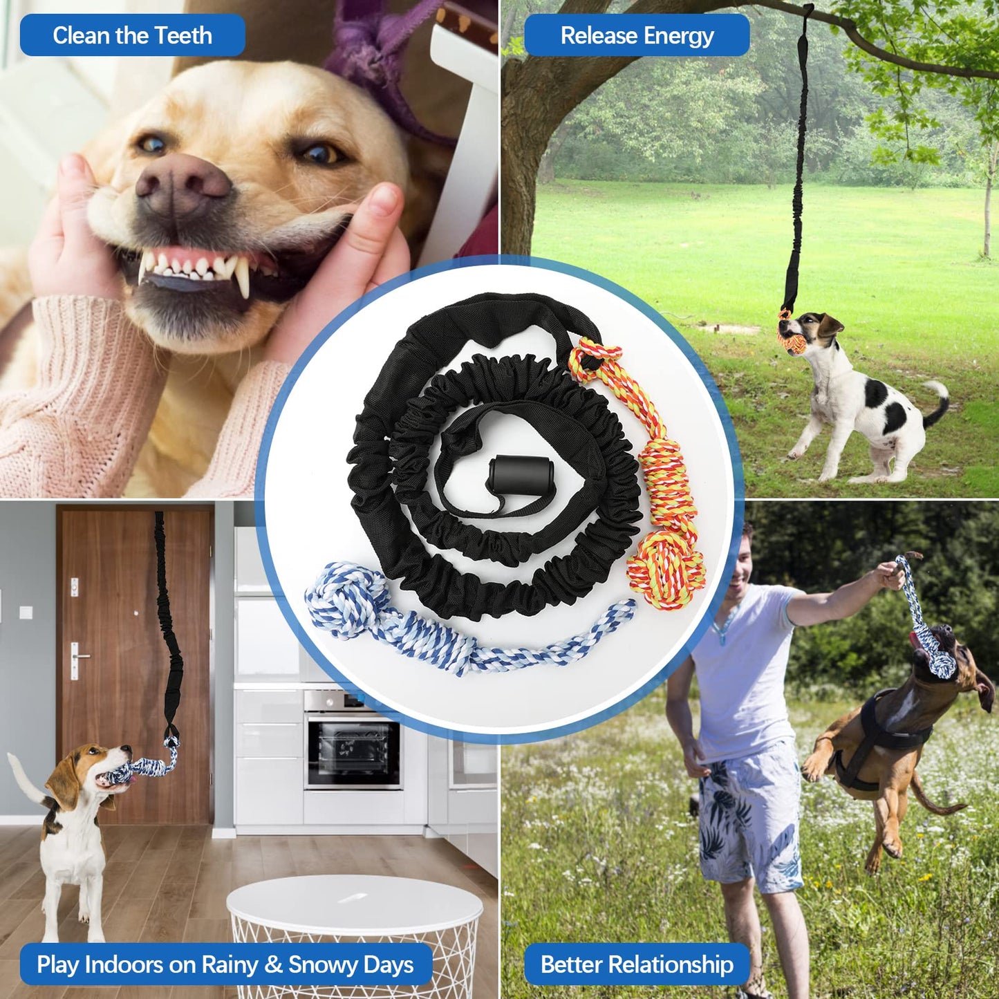 LWBMG Dog Jute Bite Pillow, Durable Biting Pad with 3 Strong Handles, Tough Tug of War Toy for Dogs, Perfect Pull Toy for Medium Large Dogs Training Interactive Playing