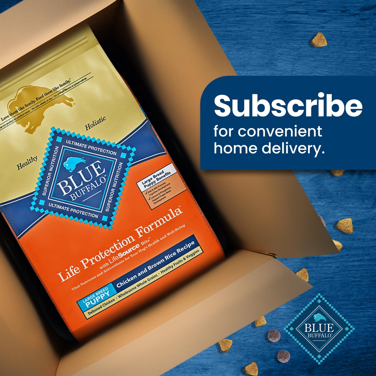 Blue Buffalo Life Protection Formula Large Breed Puppy Dry Dog Food with DHA, Vital Nutrients & Antioxidants, Made with Natural Ingredients, Chicken & Brown Rice Recipe, 30-lb. Bag