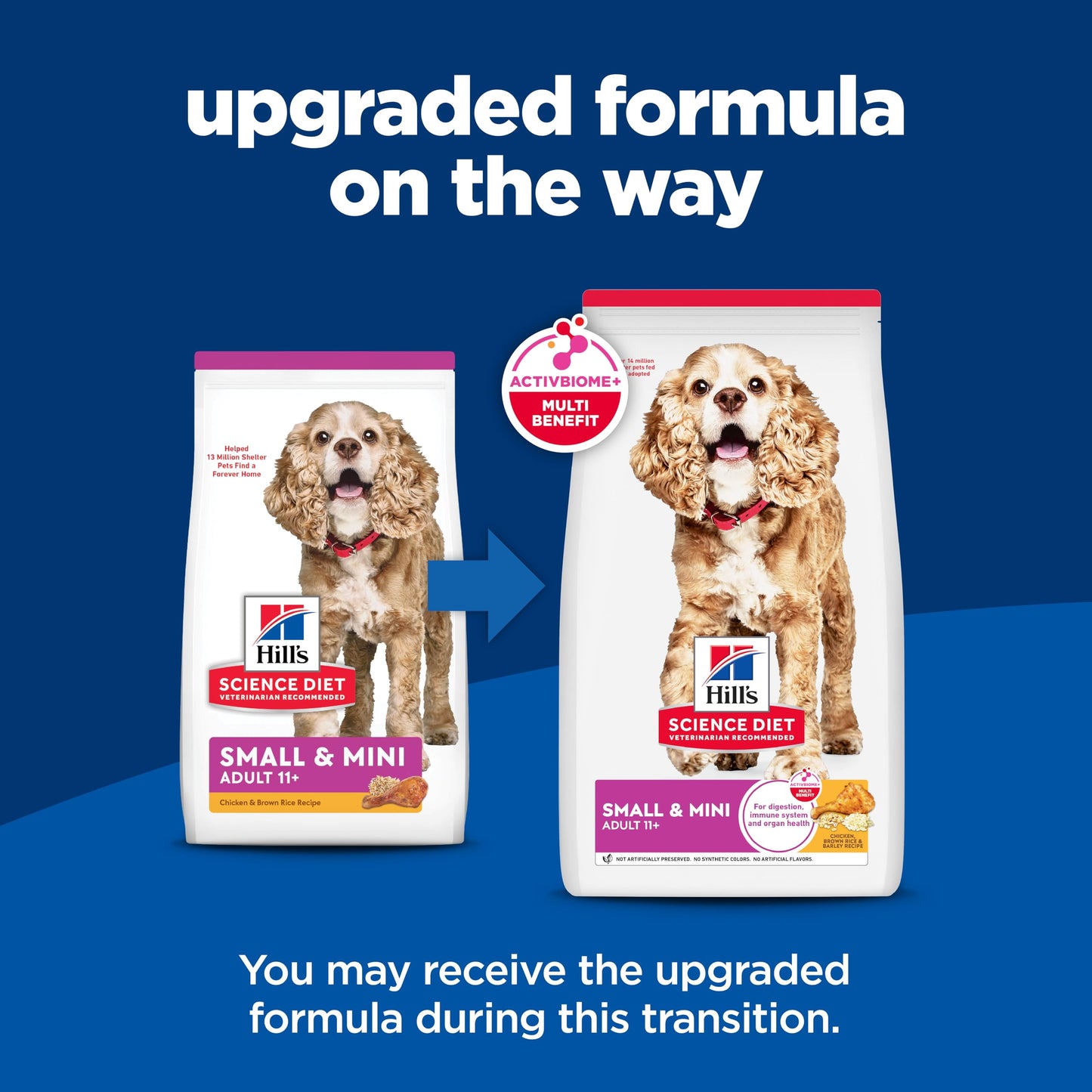 Hill's Science Diet Small & Mini, Senior Adult 11+, Small & Mini Breeds Senior Premium Nutrition, Dry Dog Food, Chicken, Brown Rice & Barley, 15.5 lb Bag