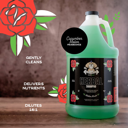 Bark2Basics Rock The Dog Herbal Pet Shampoo, 1 Gallon - Naturally Derived Ingredients, Unique Herbal Blend, Protects, Repairs, and Nourishes, Professional Grade