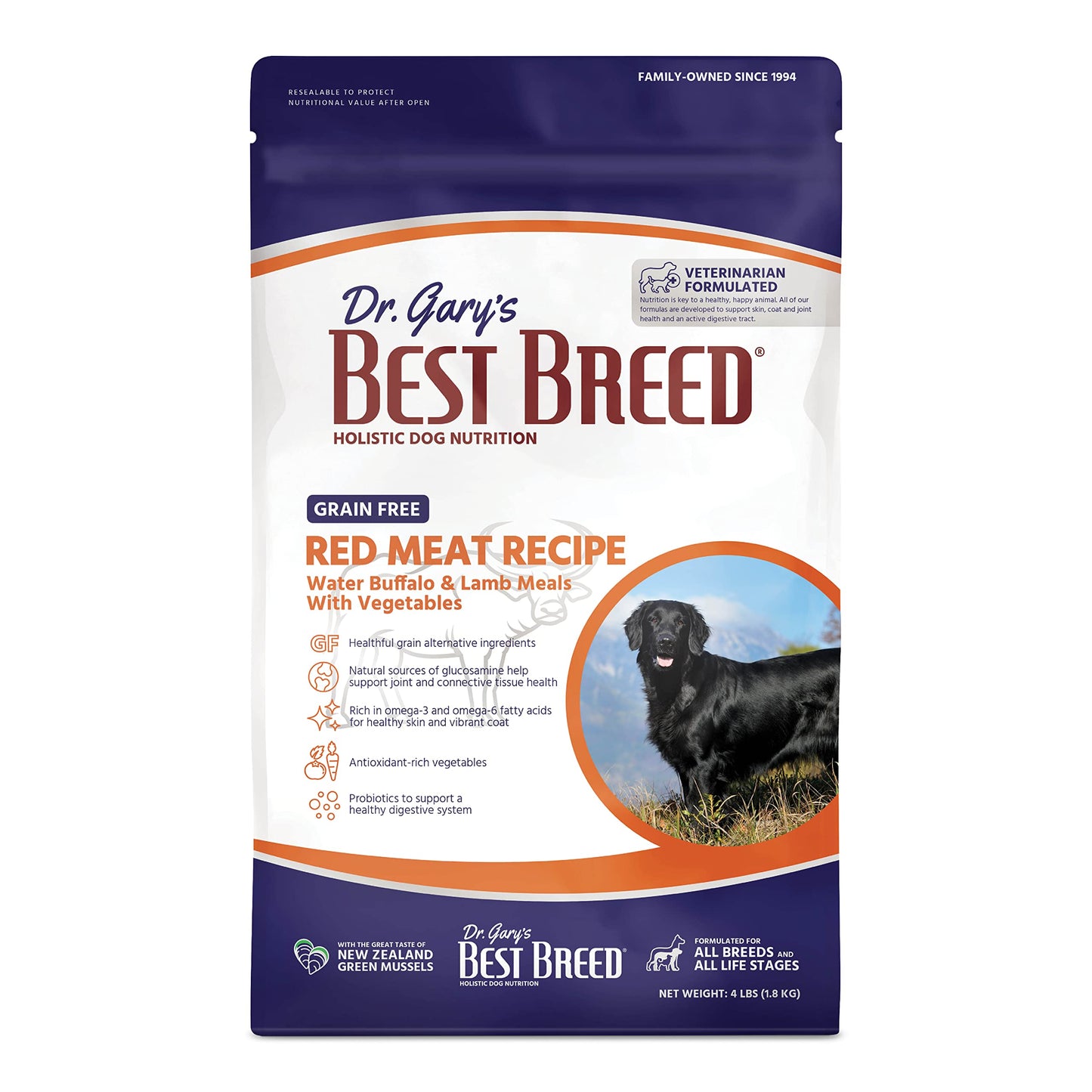 Best Breed Dr. Gary's Grain Free Red Meat Recipe Slow-Cooked in USA [Natural Dry Dog Food for All Breeds and Sizes] - 26lbs., Dark Brown