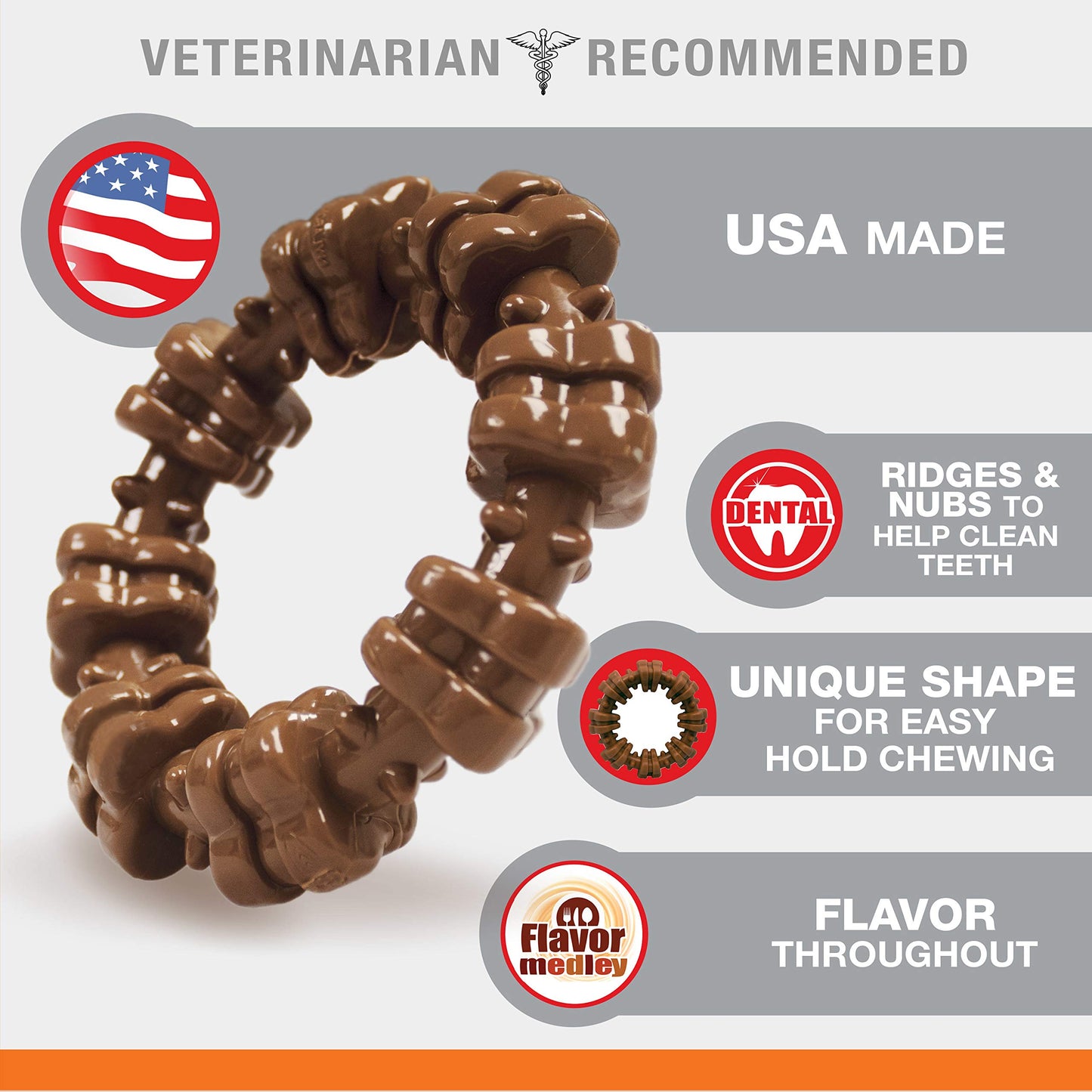 Quizvi Dog Chew Toy for Aggressive Chewers – Tough Nylon Bone with Bacon Flavor for Pitbulls & Large Dogs, Indoor Play for Teeth Cleaning & Anxiety Relief