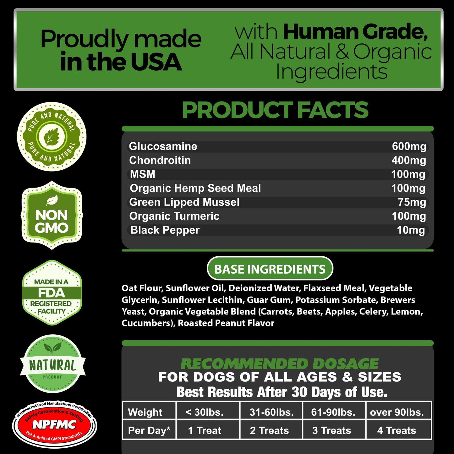 Pet Chef Dog Hip & Joint Pain Relief Supplement - Glucosamine, Chondroitin, MSM, Turmeric - Cannine Arthritis Pain Relief & Mobility Chews - Hip Joint Support Treats Peanut Butter 140ct Best Price!