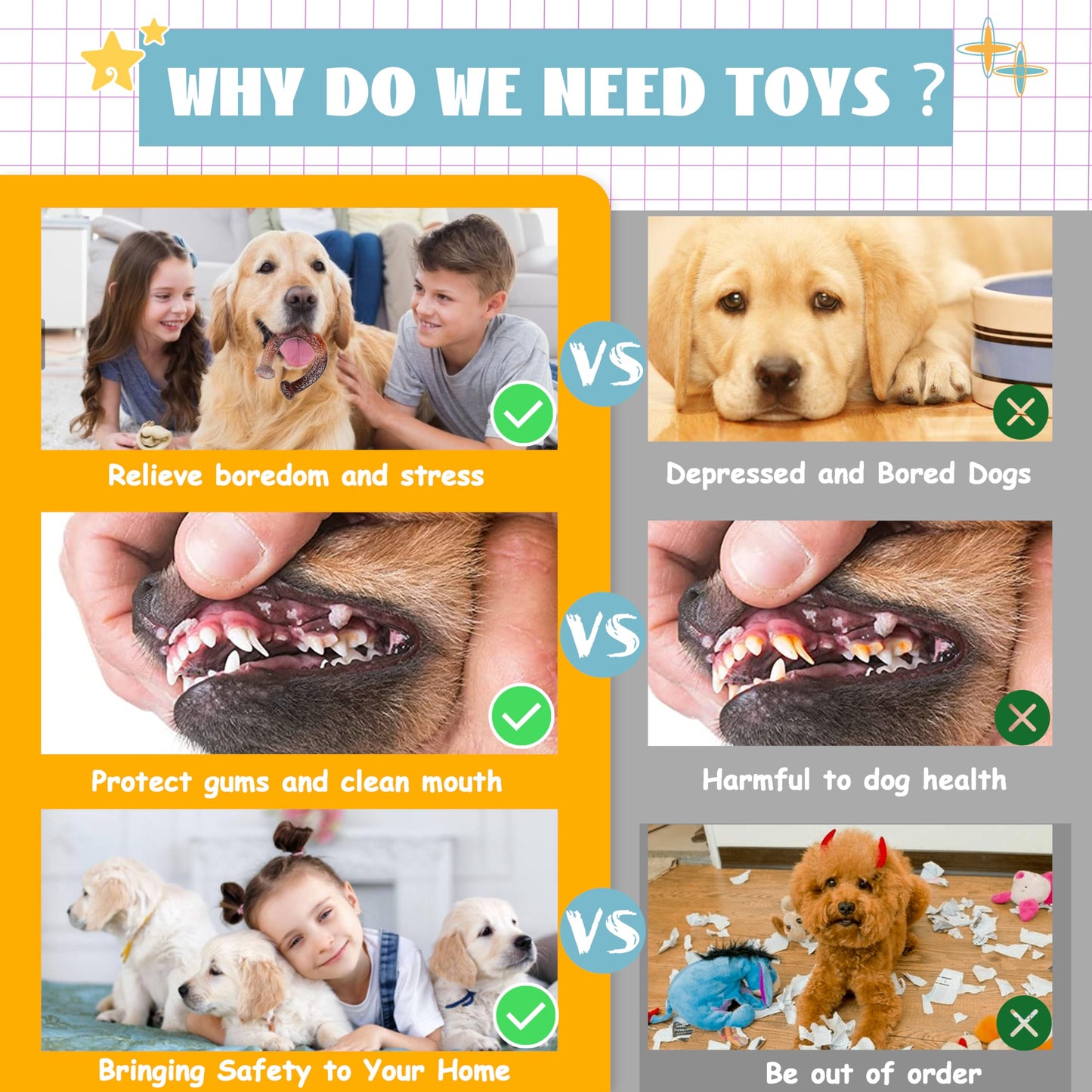 Kakw 3 Pack Dog Chew Toys Indestructible Dog Chew Toys for Aggressive Chewers,with Bacon Flavor Durable Nylon Dog Bones Teething Toy for Small Medium and Large Dog Breeds (Brown)