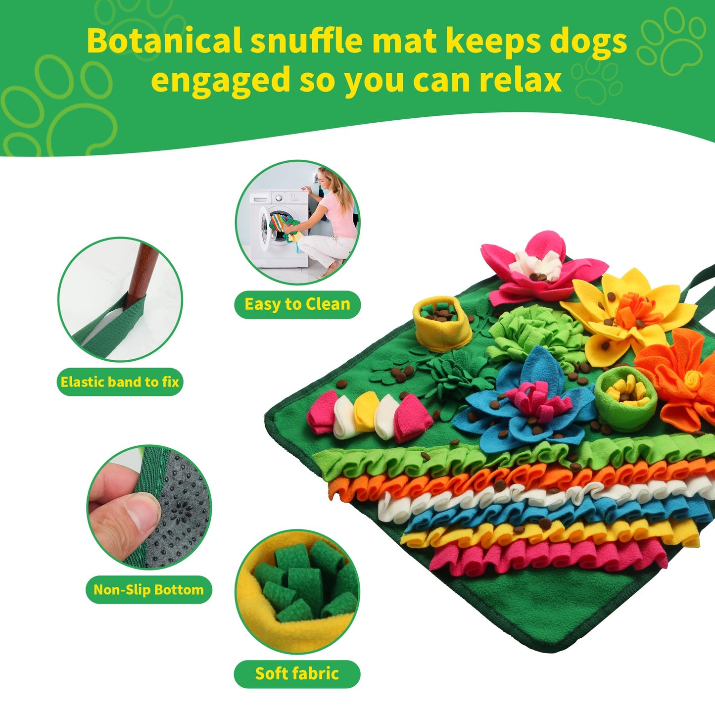 Banlangen Snuffle Mat for Dogs - Christmas Dog Interactive Puzzle Toy for Mental Stimulation, Anxiety Relief & Slow Feeding, Fun Enrichment for Small/Medium Puppy & Cats