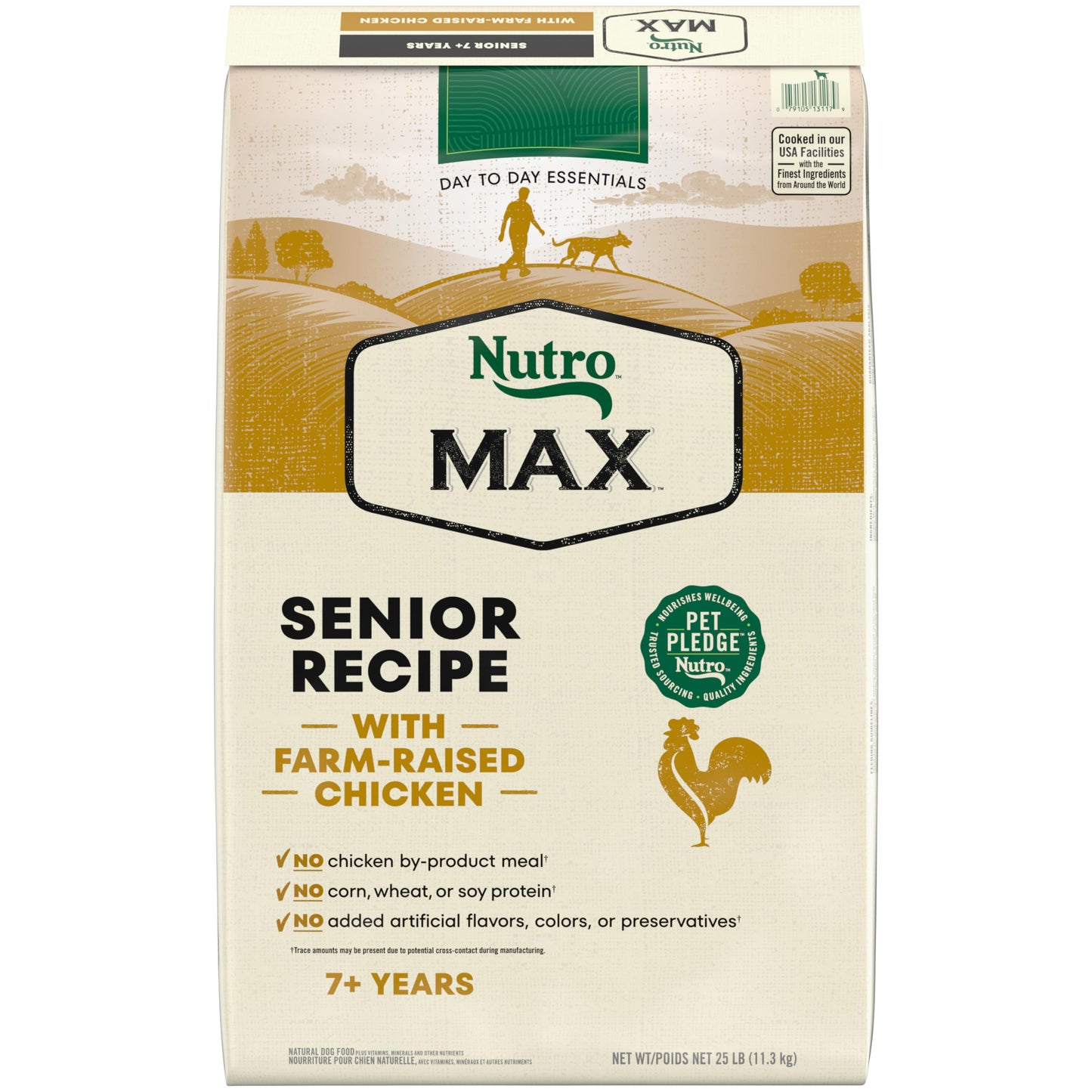 Nutro Max Senior Dry Dog Food with Farm-Raised Chicken, 25 lb Bag