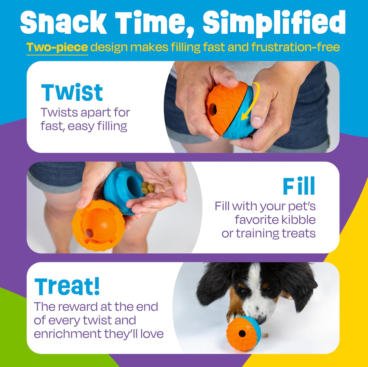 Brightkins Tough & Tumble 2-Piece Texture Ball Small, Enrichment Puppy Essentials, Dog Birthday Treat Pouch Gifts, Training Dog Accessories, Travel Squeez Pouch, Slow Feeder Dispensing Container