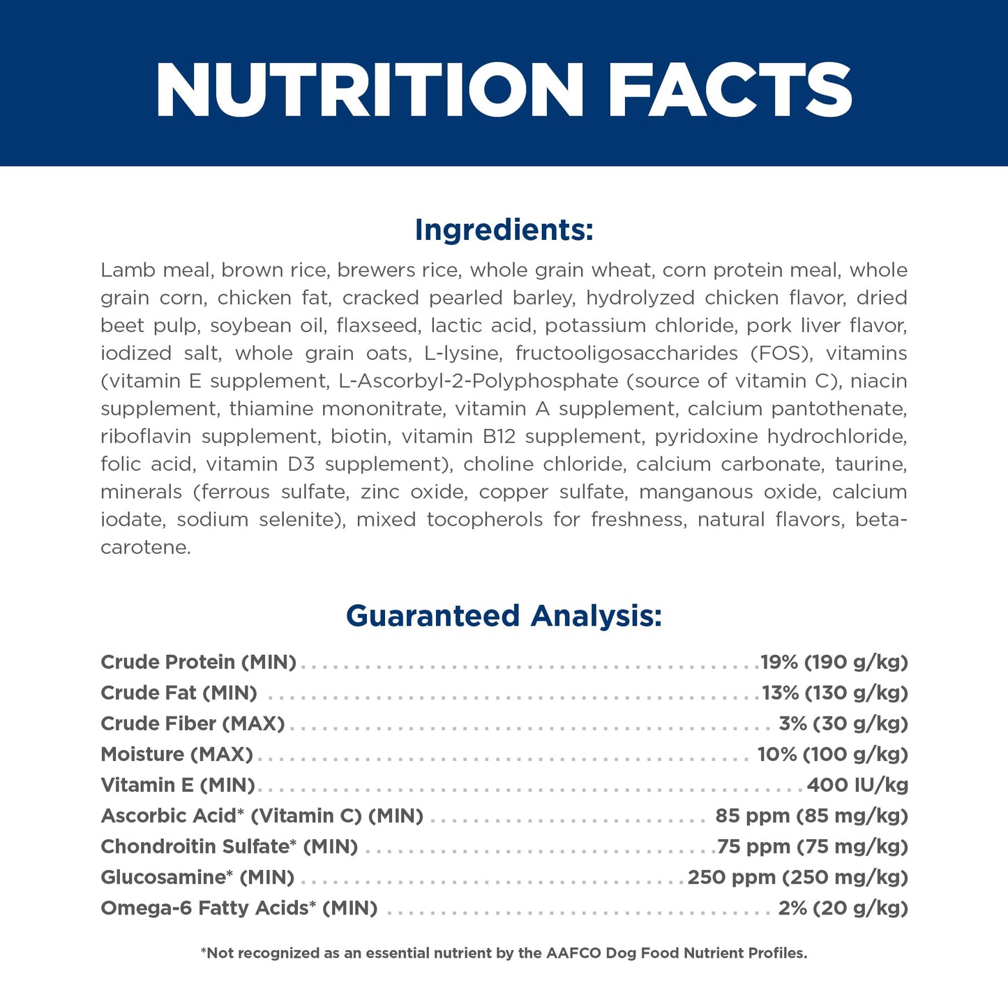 Hill's Science Diet Large Breed Adult Dry Dog Food 1-5, Quality Protein for Joint Support & Lean Muscles, Lamb & Brown Rice Recipe, 33 lb. Bag