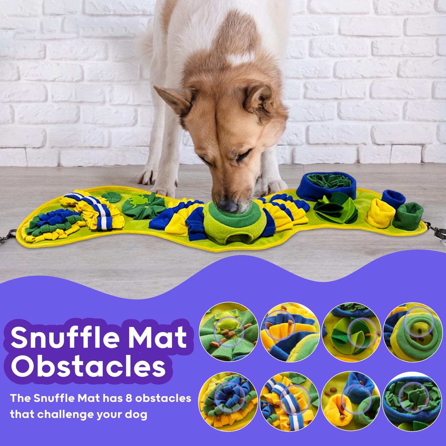 PAWLUDE Snuffle Mat for Dogs 39 x 12 in - Digging Mat Encourages Interaction and Enhancing Pet Wellbeing, Pet Training Sniff Pad, Digging Dog Toy for Feeding and Play, Nosework Treat Matt