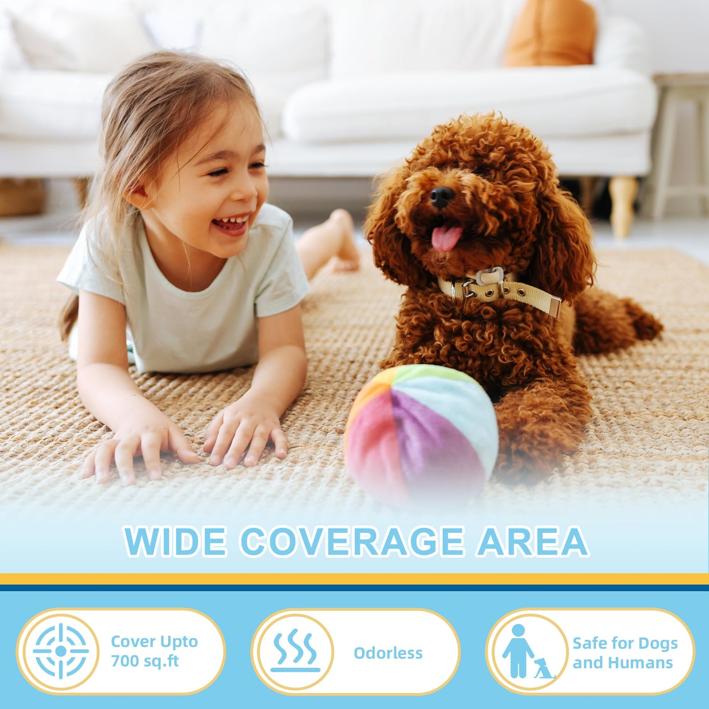 Dog Calming Diffuser 6-in-1 Kit Dog Appeasing Pheromone Relief Separation Anxiety, Equipped with 2 Plug in + 4 Refills 48ml Vial, Reduce Aggression Barking, Supply for 120 Days-Tasteless