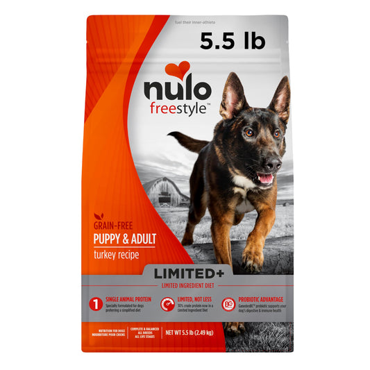 Nulo Freestyle All Breed Dog Food, Premium Allergy Friendly Adult & Puppy Grain-Free Dry Kibble Dog Food, Single Animal Protein with BC30 Probiotic for Healthy Digestive Support 5.5 Pound (Pack of 1)