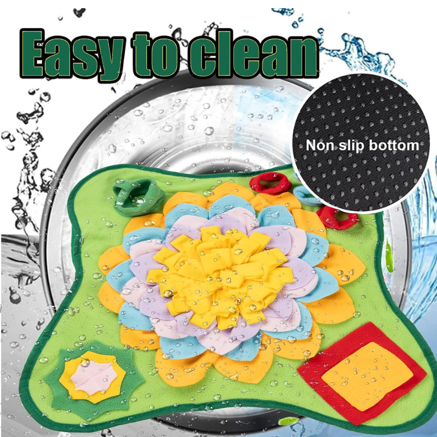 XIGOUPT Snuffle Mat for Dogs Large Breed Interactive Dog Toys,Sniff Mat for Slow Eating Pet Dog Toy Feeding Mat Floors Anti-Slip Could be Folded Free(Green)