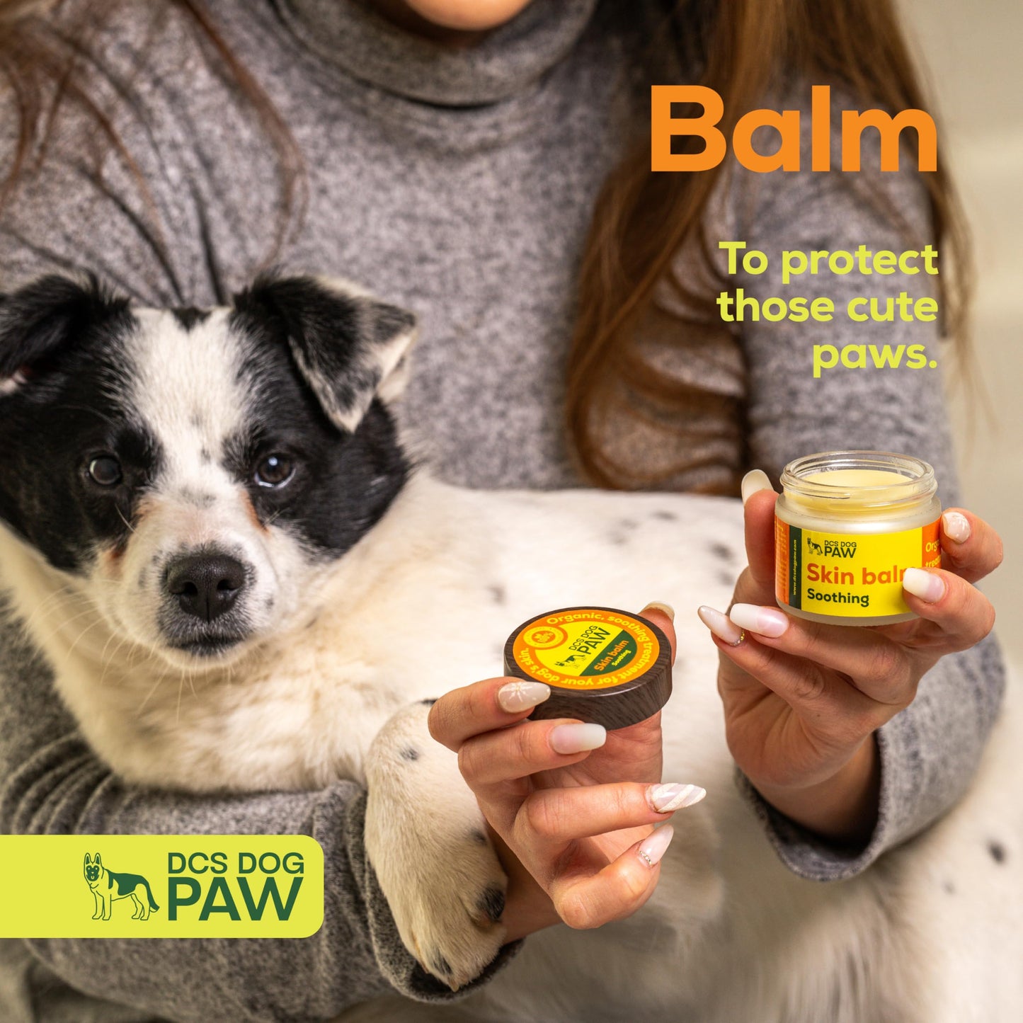 DCS DOG PAW Skin Balm Soothing | Organic, Soothing Treatment for Your Dog's Skin | for Treating hot Spots, Cuts, Rashes, Burns, Surgical Wounds, Mange, Skin infections | 2 oz