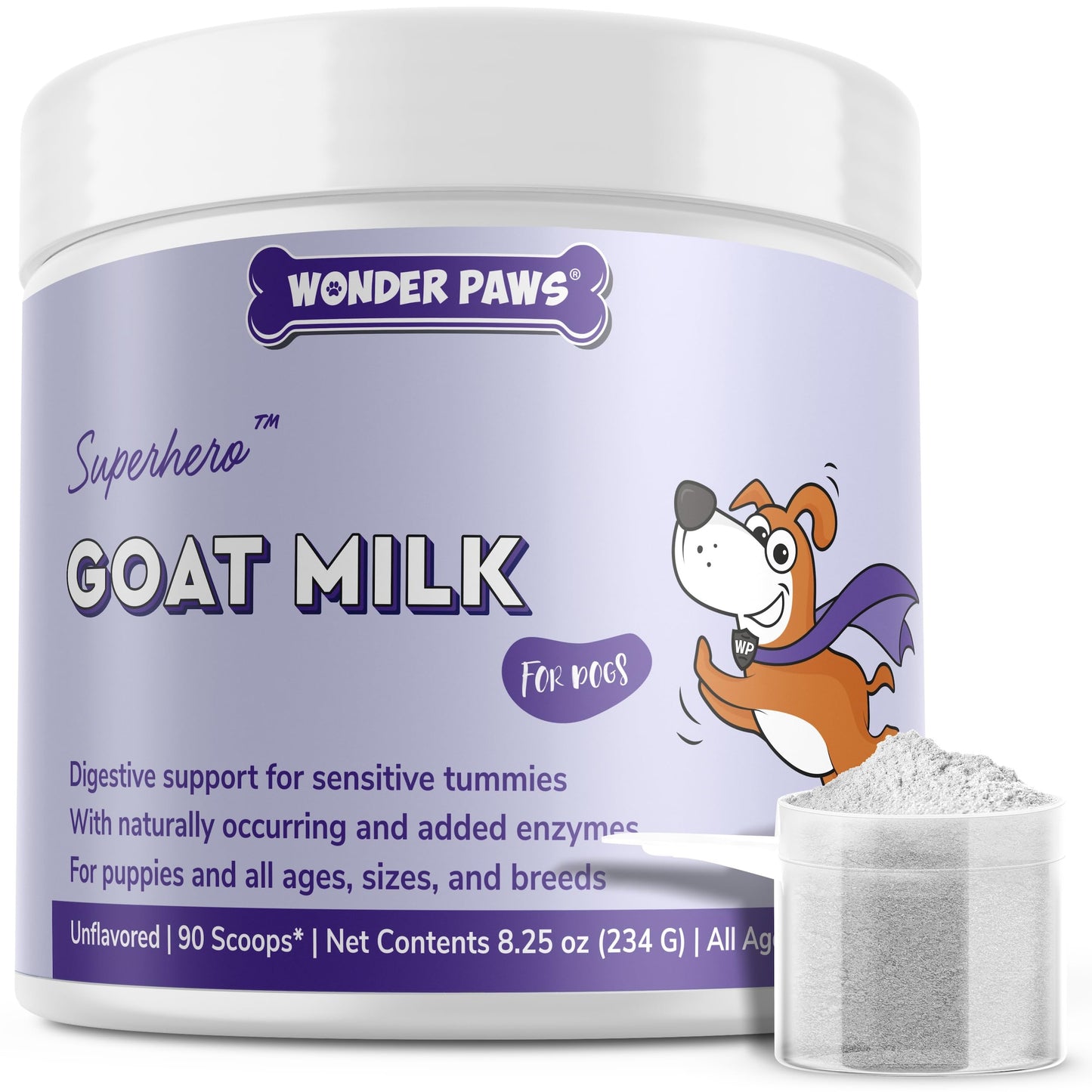 Premium Goat Milk Powder for Dogs – Supports Digestion, Immune Health & Allergies – Goat’s Milk with Probiotics for All Ages, Sizes & Breeds – 8.25 oz