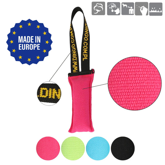 Dingo Dog Tug Toy with Handle, Dog Bite Pillow for Tug of War, Dog Bumper Floating on The Water, Colorfull Cotton, Size S, Z30001