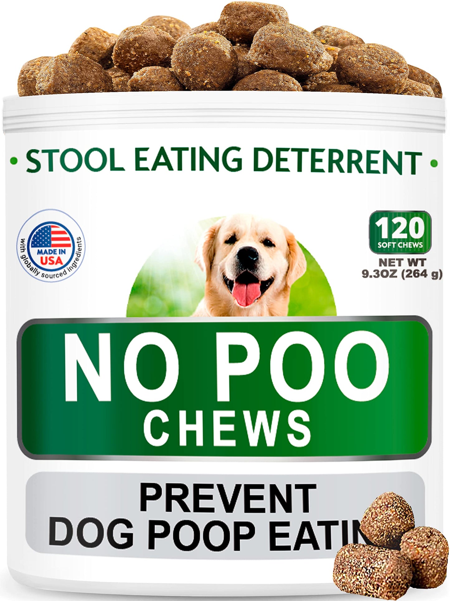 Glucosamine Bacon Flavor + NO PОO Treats Bundle - Joint Pain Relief + Coprоphagia Treatment - Chondroitin, MSM, Omega-3 + Probiotics & Enzymes - Digestive Health - 240 Soft Chews - Made in USA