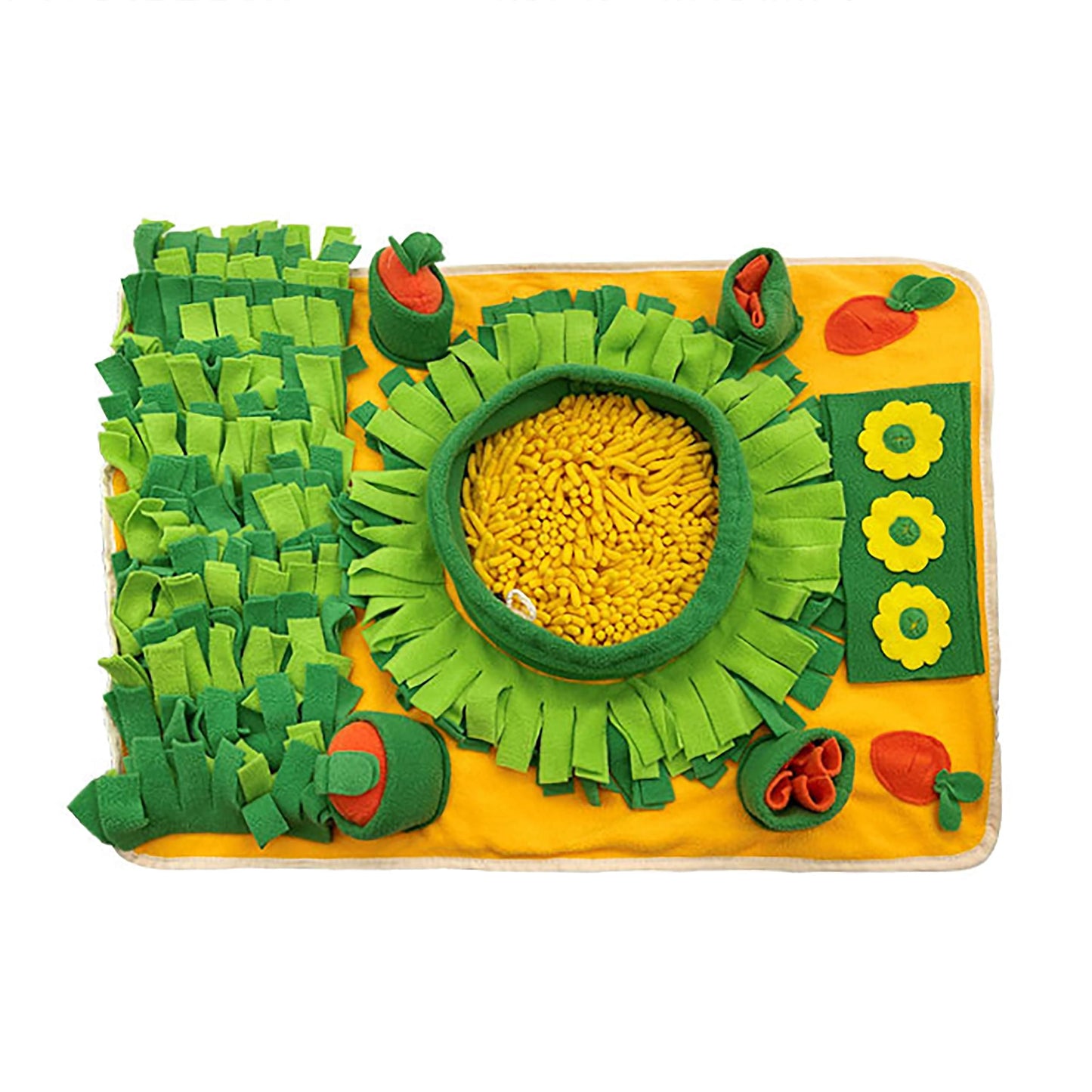 BADQIAO Pet Olfactory Feeding Pad Training Mat Dogs Cats Interactive Puzzle Toy Natural Foraging Tool Slow Feeding Snack Hiding Blanket (Spring)