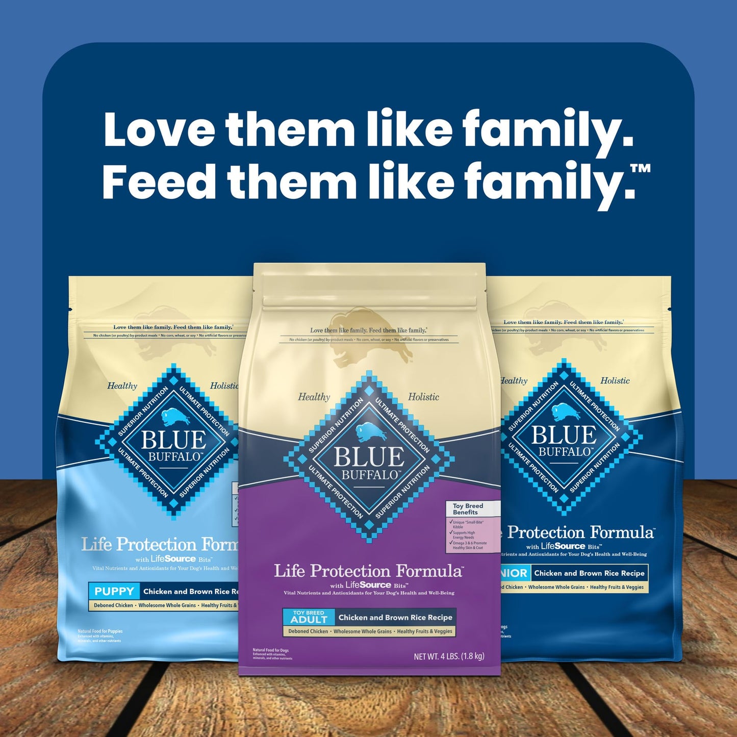 Blue Buffalo Life Protection Formula Toy Breed Adult Dry Dog Food, Supports High Energy Needs, Made with Natural Ingredients, Chicken & Brown Rice Recipe, 4-lb Bag