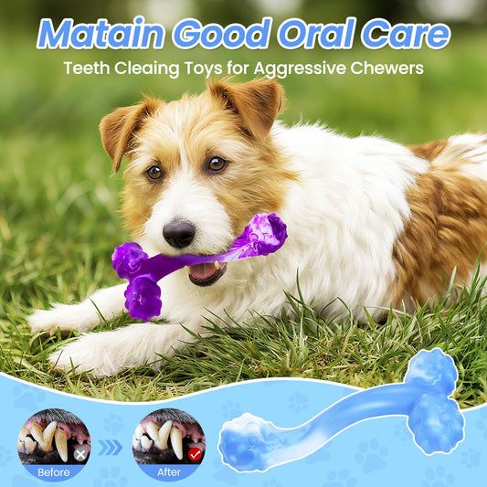 WinTour Indestructible Dog Bones for Aggressive Chewers, Tough Dog Toys for Aggressive Chewers, Durable Chew Toys for Medium & Large Breed, Heavy Duty, Strong & Indestructible Bones for Super Chewers