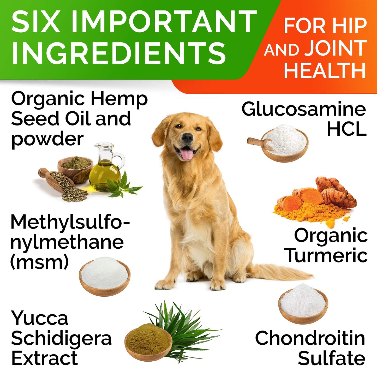 Hemp Chews for Dogs - Glucosamine Chondroitin for Dogs Joint Pain Relief with Hemp Oil, Hip & Joint Supplement Dogs, MSM Turmeric for Dogs Mobility, Dog Joint Supplement, Hemp Dog Treats Joints Health