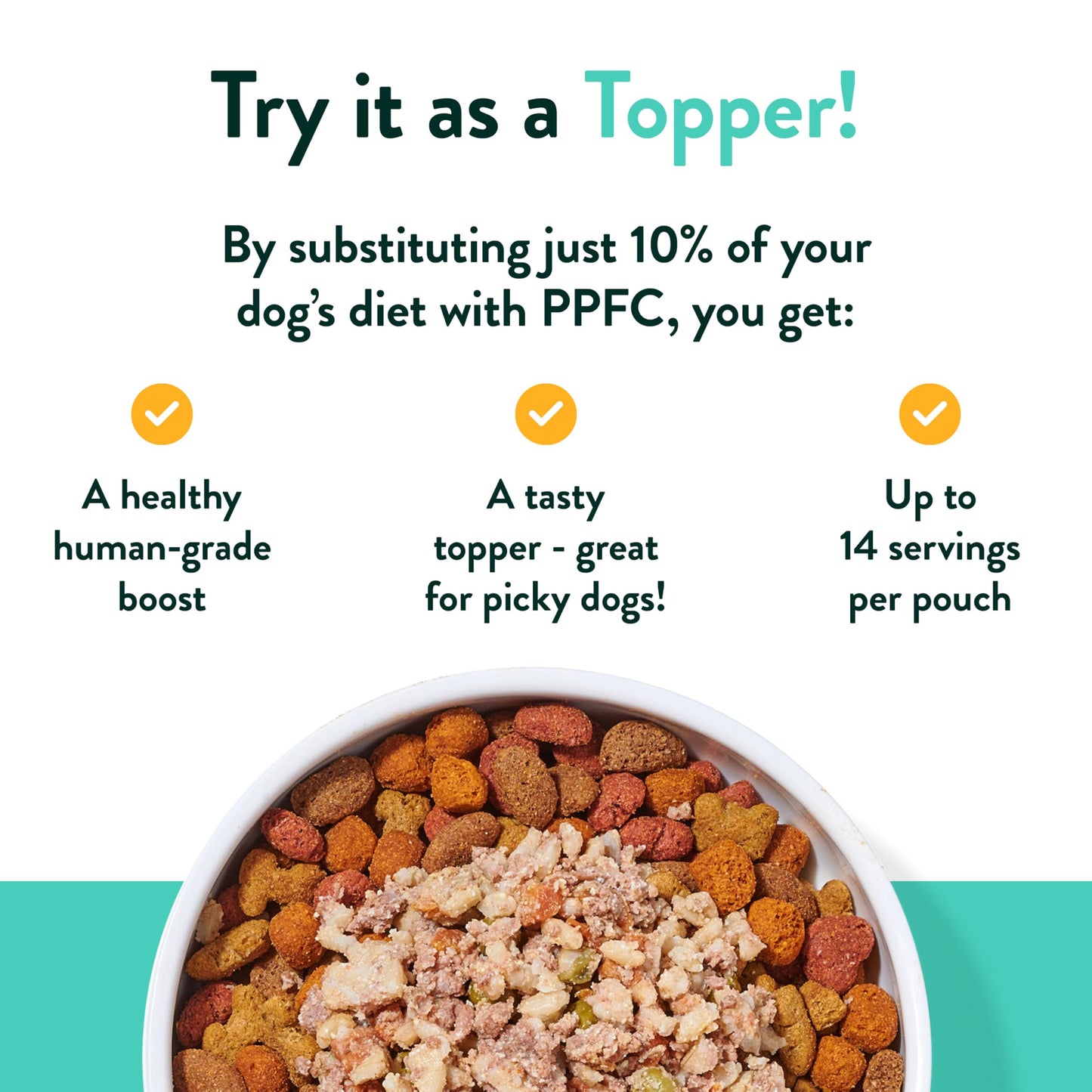 Portland Pet Food Company Fresh Dog Food Pouches - Human-Grade Topper Mix-Ins & Wet Pet Meals - Small & Large Breed Puppy & Senior Dogs - Gluten-Free Meal Toppers, Made in The USA - 5 Pack Variety