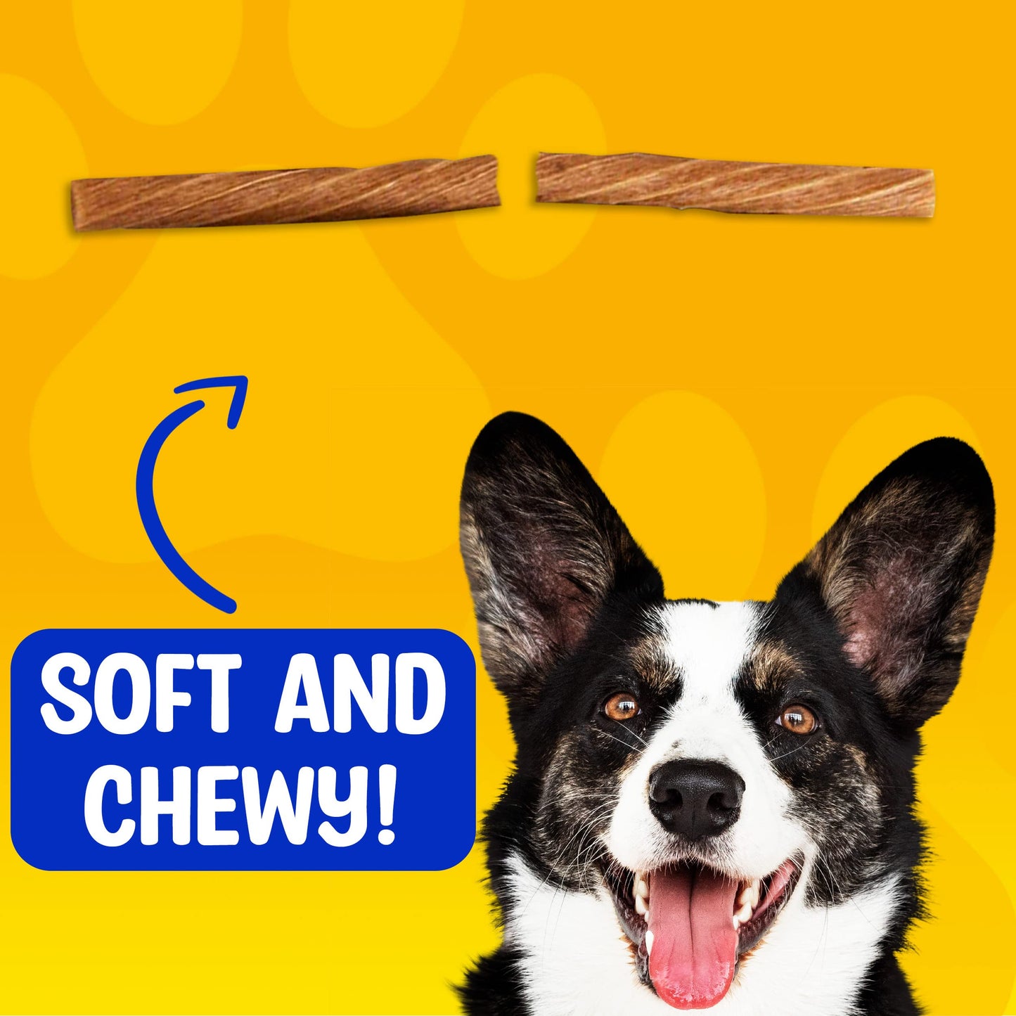Paw & Pantry 5" Soft & Chewy Twist Sticks - (3) Packs of 50 Chicken Twists - (1) Pack of 50 Beef & Turkey Twists Dog Treats - Grain-Free & Highly Digestible Chewy Sticks for Dogs