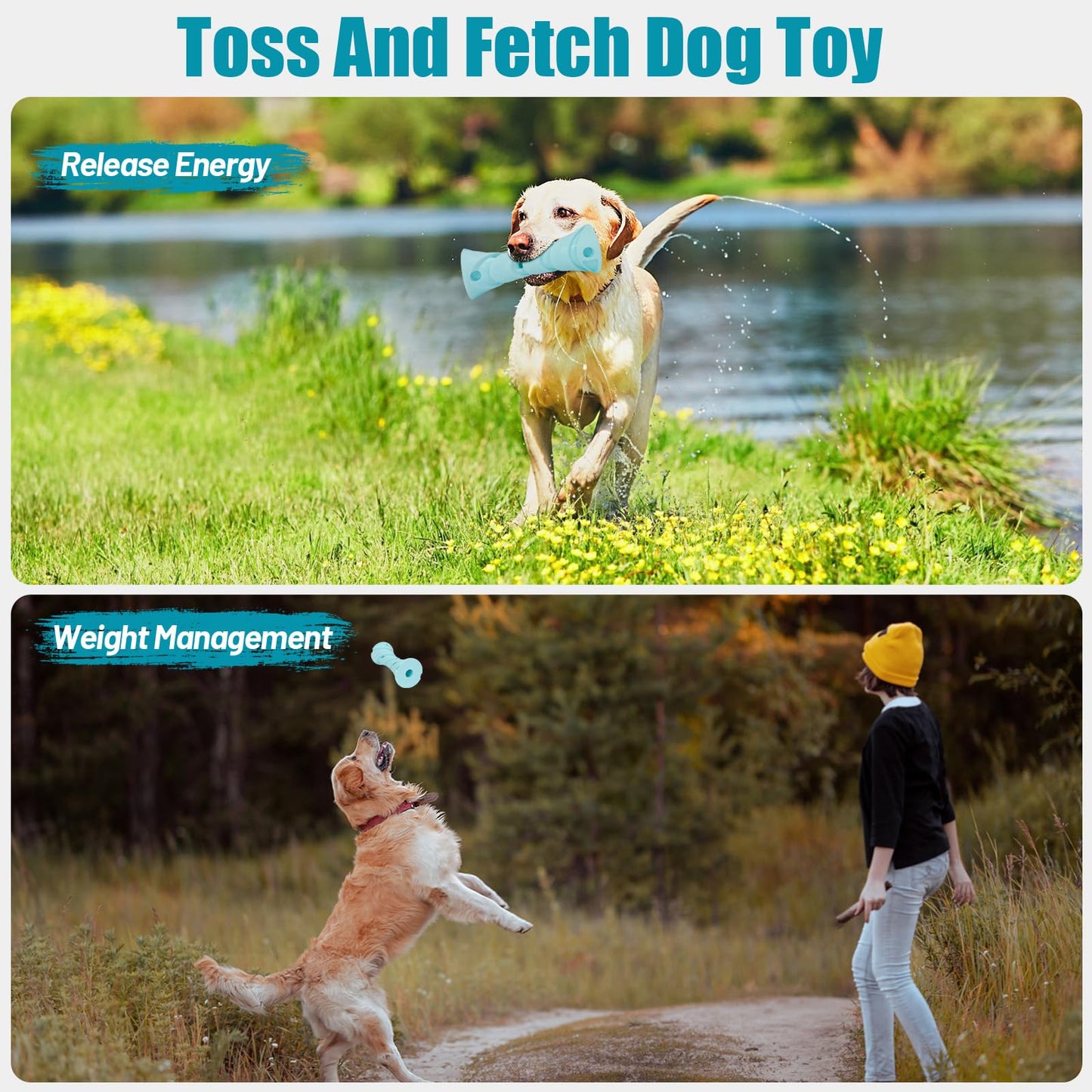 KGPERGU Interactive Dog Puzzle Toy for Boredom, Rubber Chew Toy Teething Toy to Keep Them Busy, Treat Dispensing Slow Feeder, Interactive Fetch & Dental Cleaning