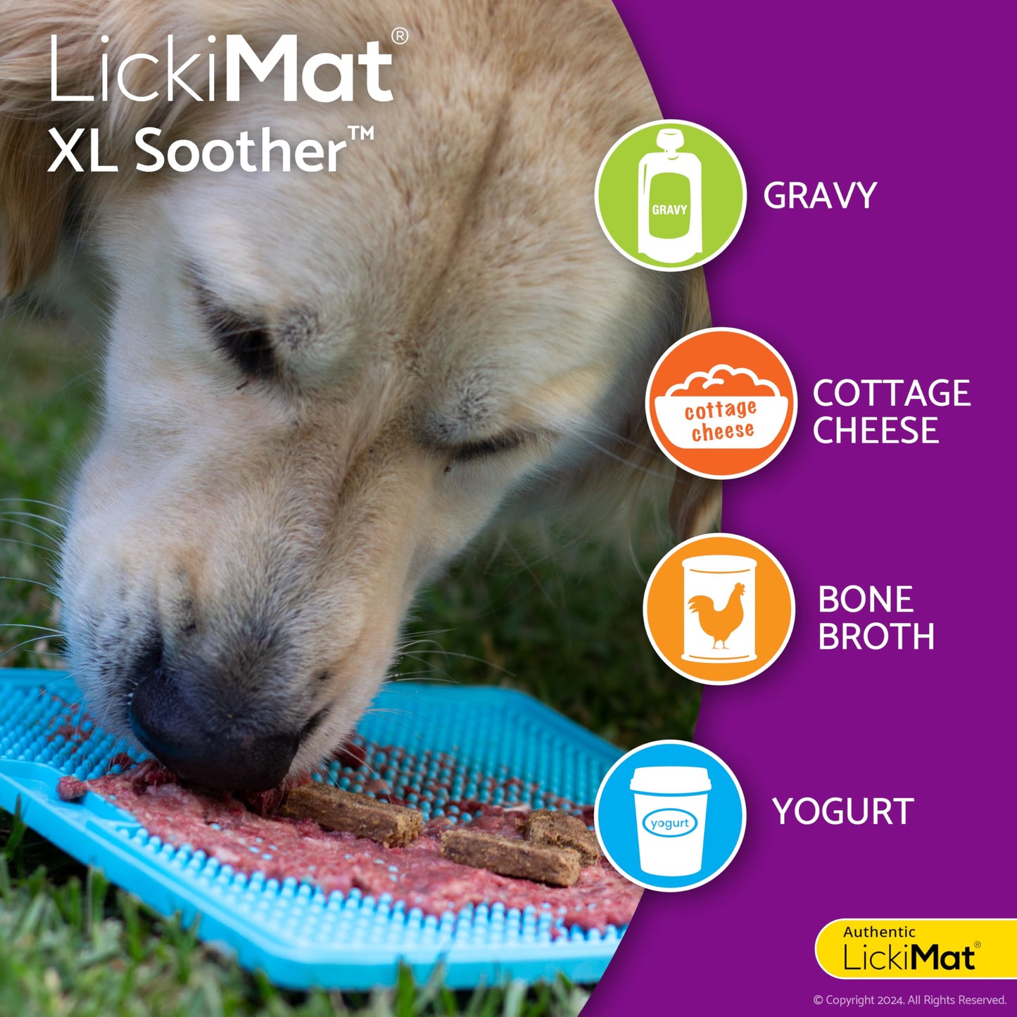 LickiMat X Large Breed Soother Dog Lick Mat, Dog Calmer, Slow Feeder, Anxiety Reliever Alternative to Puzzle Toys, Slow Feeding Bowls. Use Peanut Butter, Wet, Raw, Mixed Food, Healthy Treats - Green