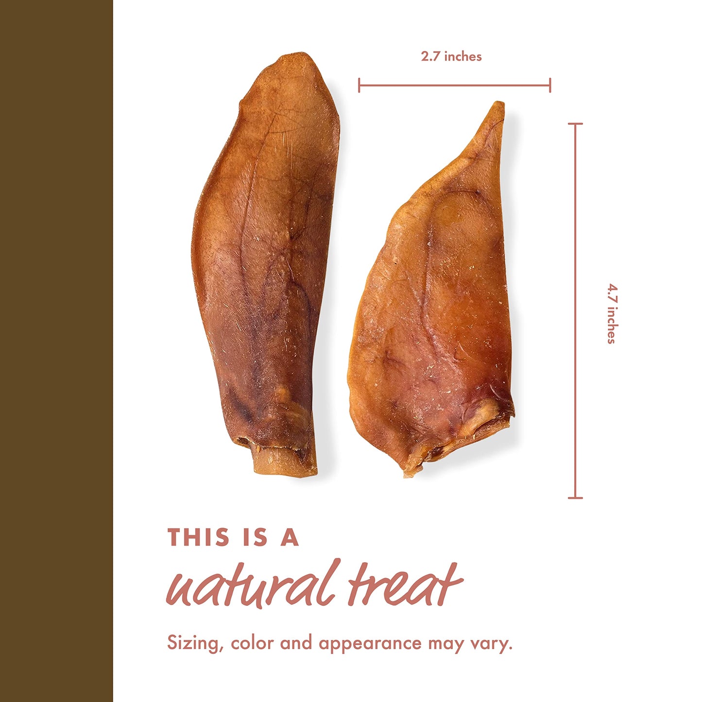 Pig Ears for Dogs (9 Count) - Long Lasting Chews for Aggressive chewers - No Hide Healthy Treat - Teeth Cleaning Treat - All Natural No Rawhide - for Small, Medium and Large Breeds