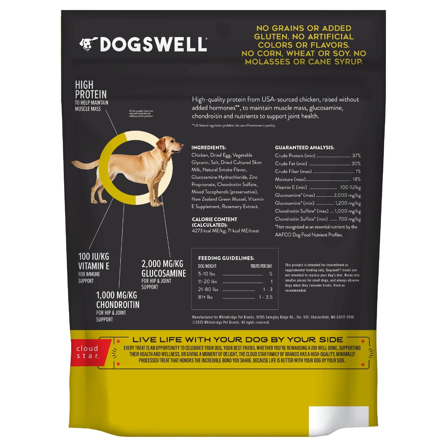 Dogswell Grain-Free Hip and Joint Chicken Grillers for Dogs, 12 oz. Model: 842185