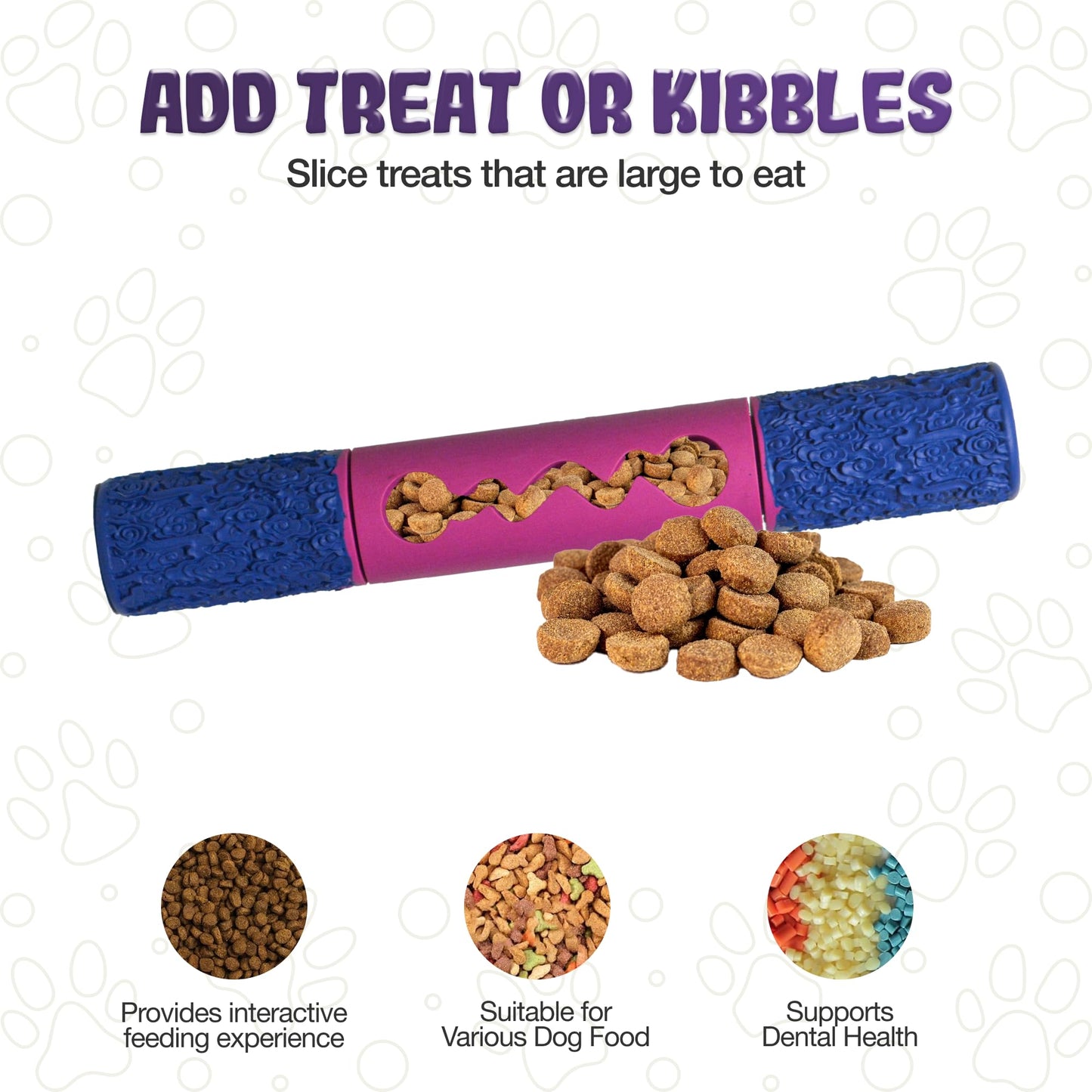 LEE BONBON Indestructible Dog Chew Toy – Tough Rubber Stick for Aggressive Chewers, Safe & Treat-Fillable, Teething Toy for Large Breed & Puppies