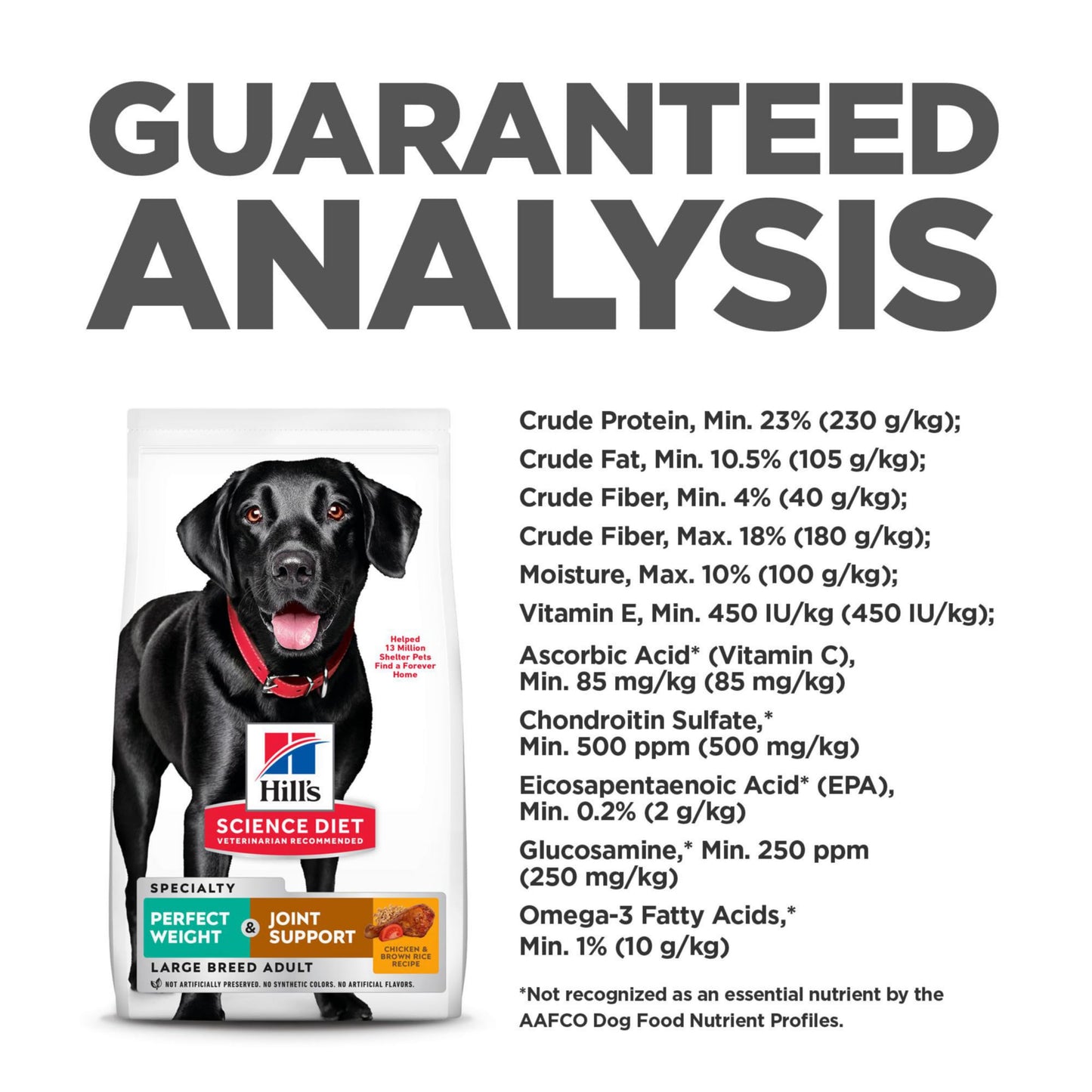 Hill's Science Diet Perfect Weight & Joint Support Large Breed Adult Dry Dog Food 1-5,Quality Protein for Weight Management & Joint Support, Chicken & Brown Rice, 25 lb. Bag