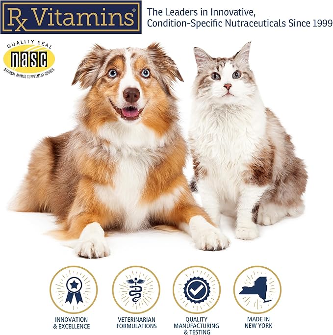 Rx Vitamins Formula CV - Hawthorn Berry Capsules with Taurine for Dogs & Cats - Heart Health Supplements Enhanced with Magnesium and Potassium - Senior Dog Vitamins and Senior Cat Vitamins - 90ct