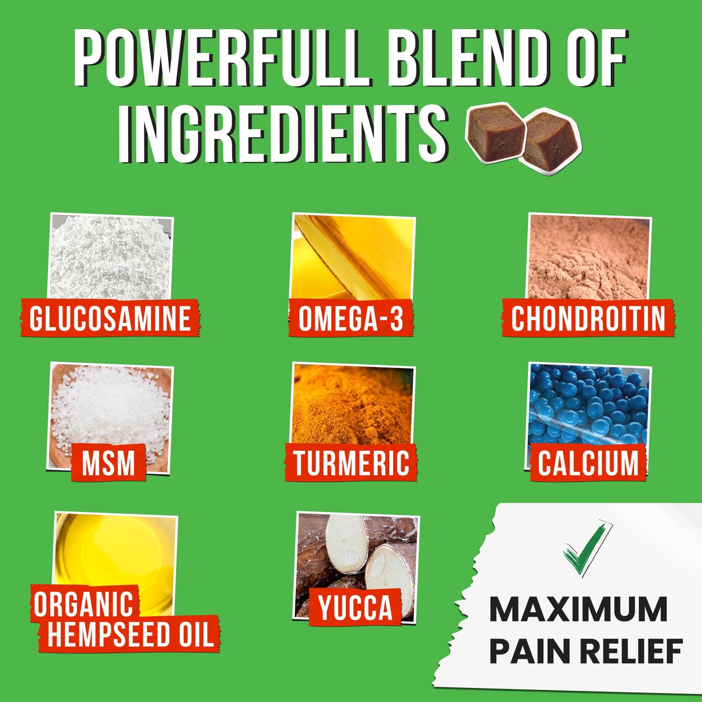 Advanced Hemp Hip & Joint Supplement for Dogs - Glucosamine for Dogs - Dog Joint Pain Relief Treats - Chondroitin Turmeric MSM Hemp Oil - Hemp Treats for Joint Health - Senior Mobility Support Chew