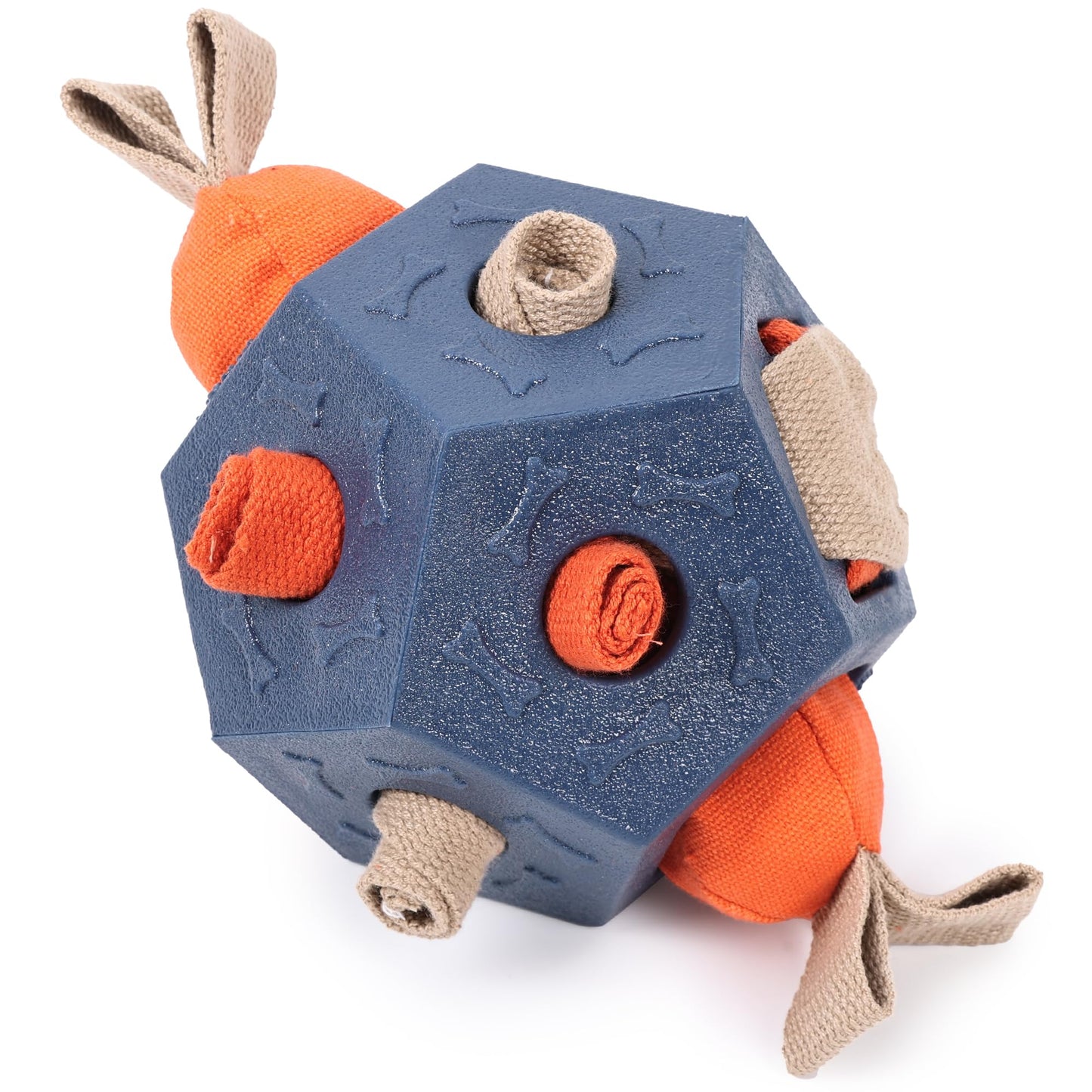 Dog Snuffle Ball - Upgrade Ball Interactive Puzzle Dog Toys, Foraging Truffle Pads Puppy Snack Dispenser Slow Feeder Suitable for Any Size Pet with Squeaky Carrot Toys (Blue)